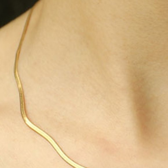 MILA Mini Snake Skin Textured Chain Necklace - Picture 4 of 10